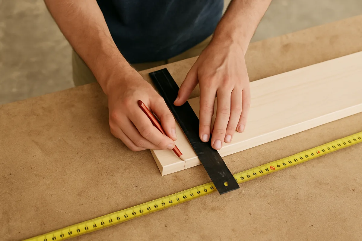 Come tracciare misure e angoli sul legno con metro e squadra